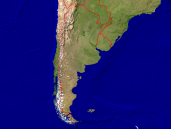 Argentinien Satellit + Grenzen 1600x1200